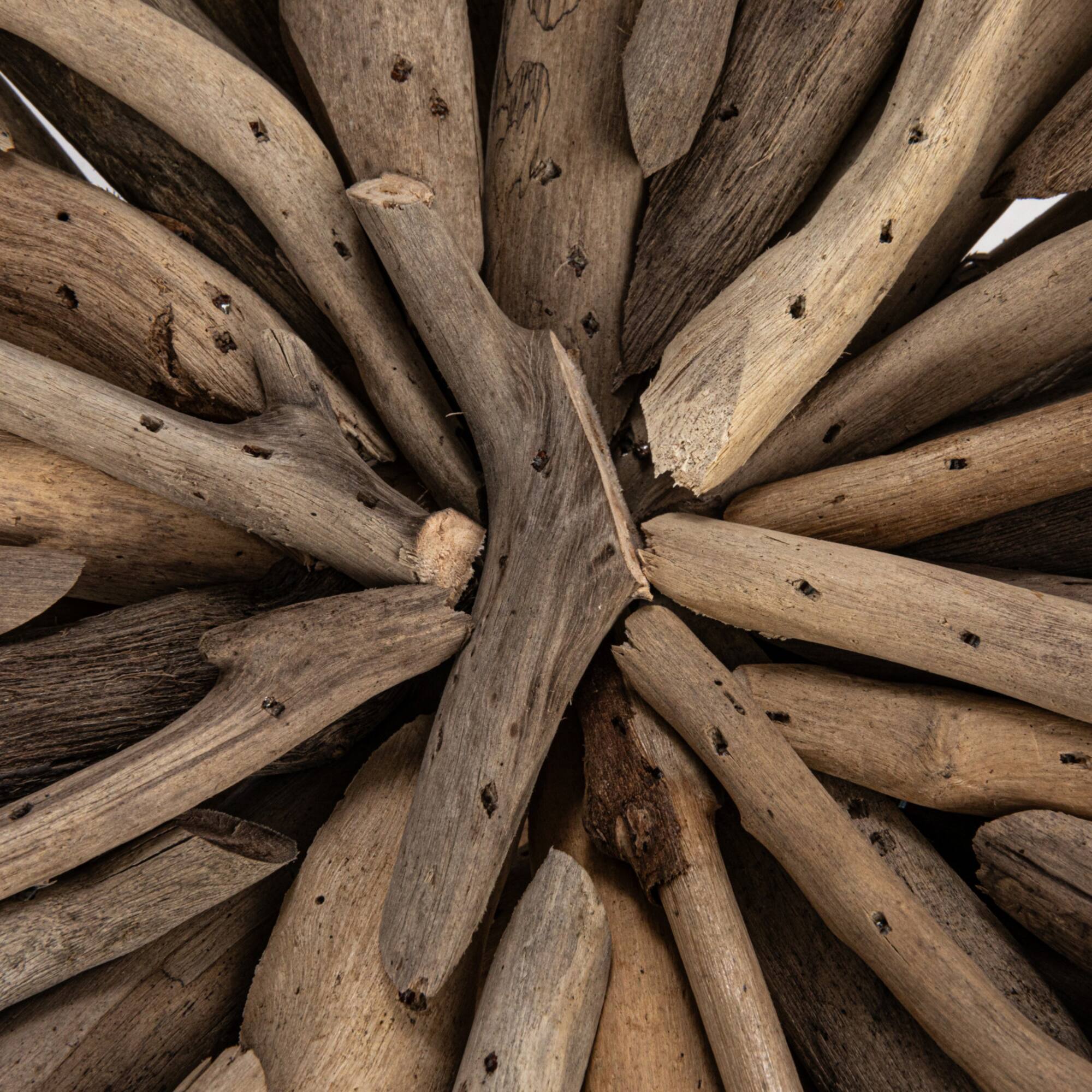Hello Honey® 18" Natural Round Handmade Driftwood Footed Tray